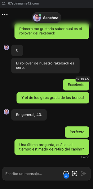 Servicio de atención al cliente en Spinmama Casino 2