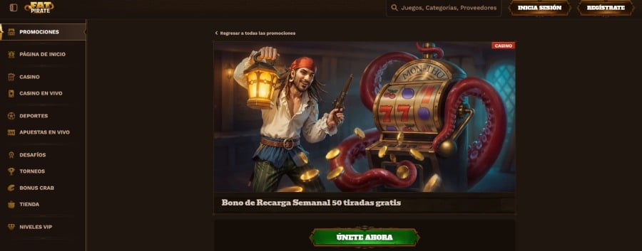Tiradas gratis en FatPirate
