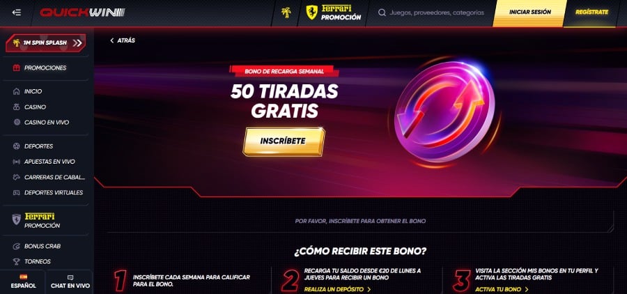 Tiradas gratis en Quickwin
