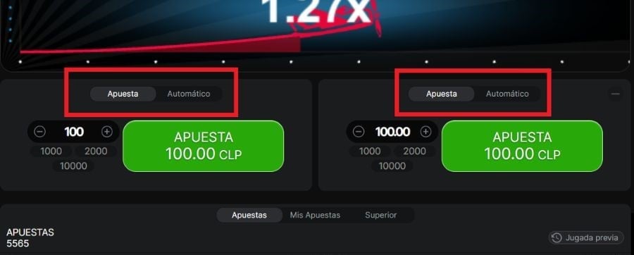 Juego automatico en Aviator