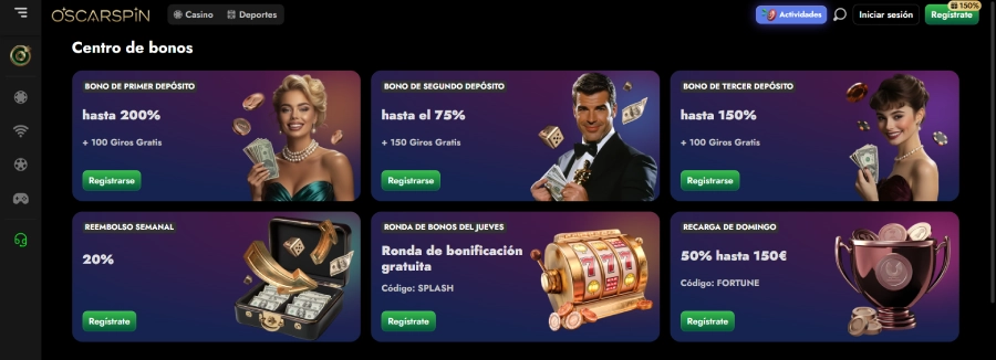 Captura de pantalla OscarSpin nuevo casino