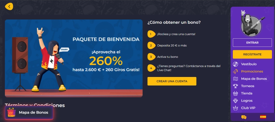 Captura de pantalla Rolling Slots top casino bono bienvenida