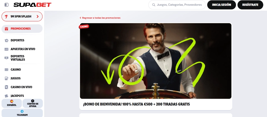 Captura de pantalla Supabet nuevo casino