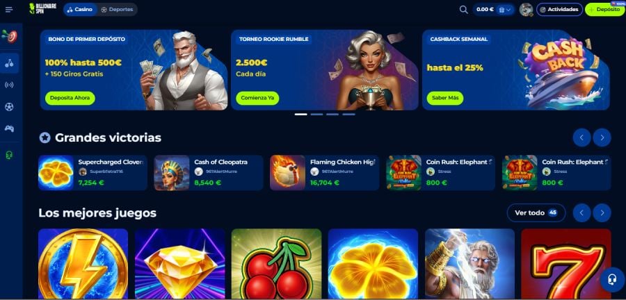 Bono 100% en Billionaire Spin