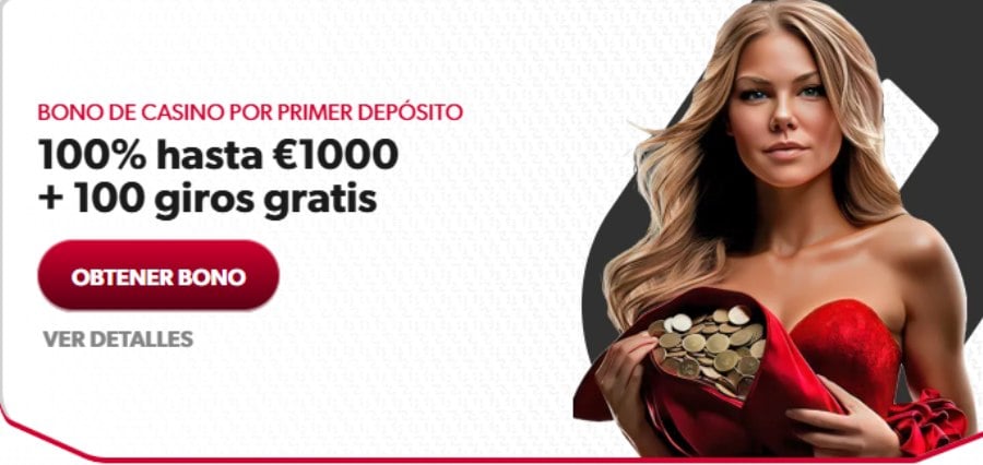 Captura de pantalla del bono de casino por primer deposito en Betista