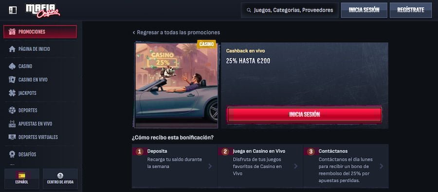 captura de pantalla de bono de ruleta en mafia casino