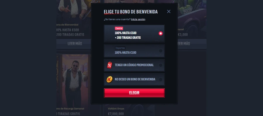 Completar el registro en Mafia Casino