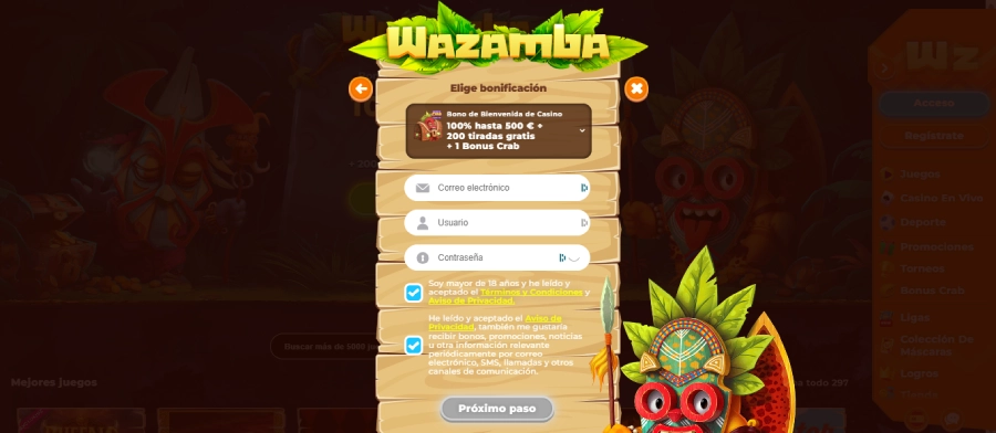 Casino sin licencia española con un depósito de 3 euros registro paso 2