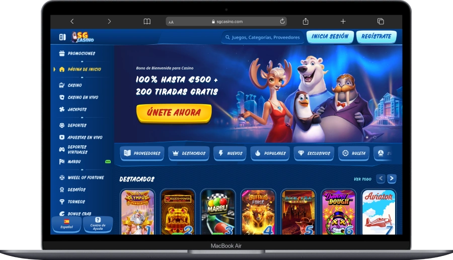 Interfaz informática de SG Casino