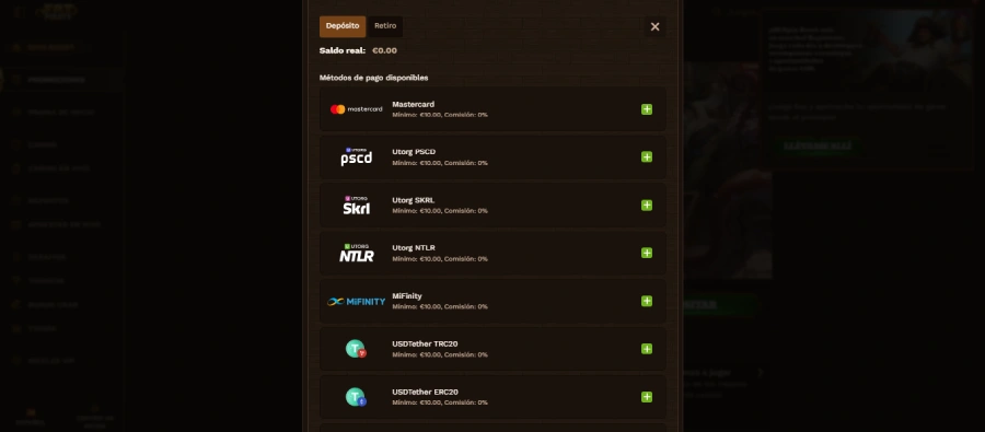FatPirate con depósitos mínimos de 20 €