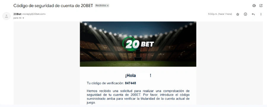 Verificación de identidad en 20bet