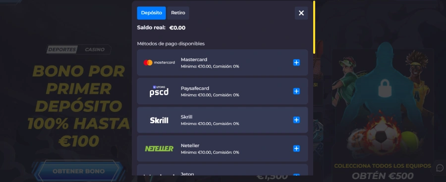 Powbet con depósitos mínimos de 20 €