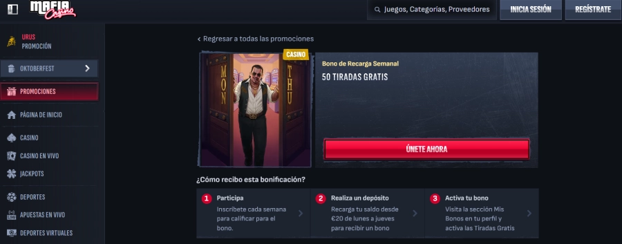 captura de pantalla giros gratis mafia casino
