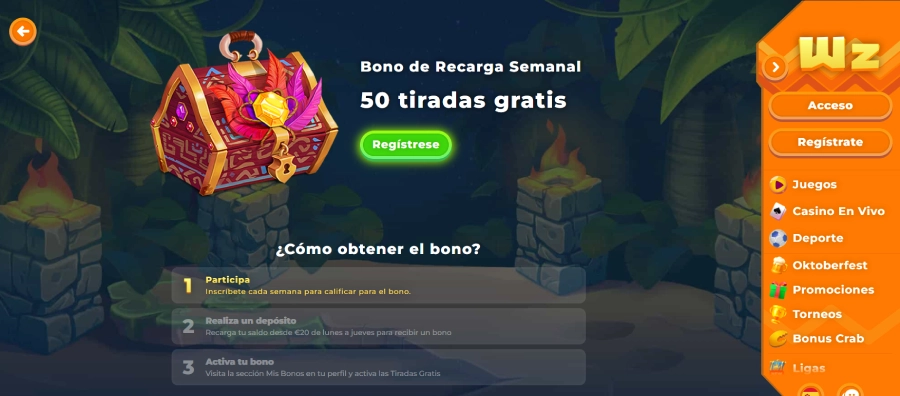 captura de pantalla giros gratis wazamba