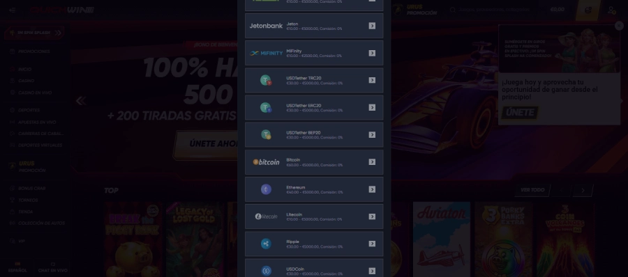 Quickwin con retirada instantánea