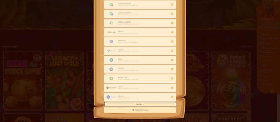 Wazamba con retirada instantánea