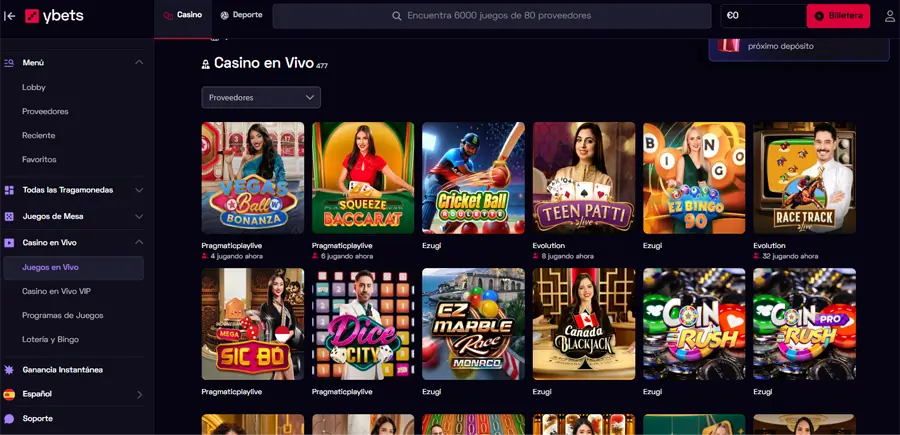 casino en vivo ybets
