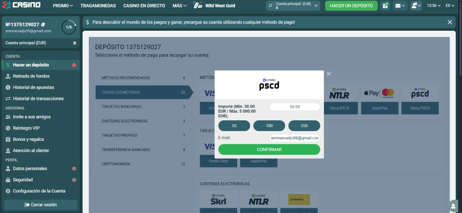 22Casino paysafecard