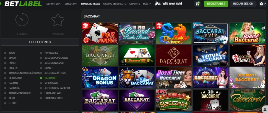 BetLabel baccarat neosurf