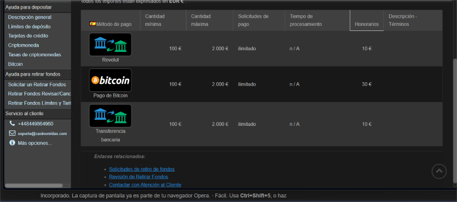 Criptomonedas en Casino Midas
