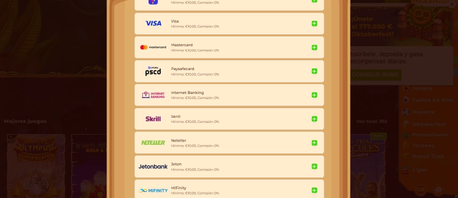 Métodos de pago electrónico