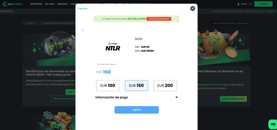 Betcollect casino Neteller