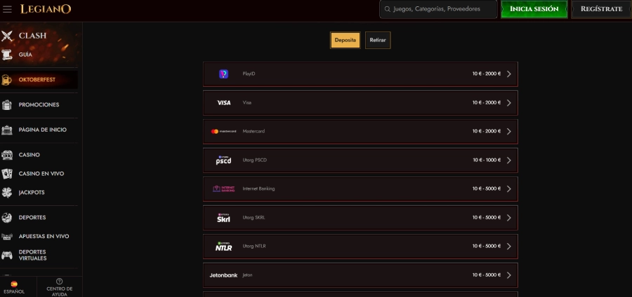 Legiano casino Neteller