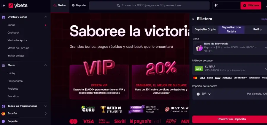 Ybets casino Neteller