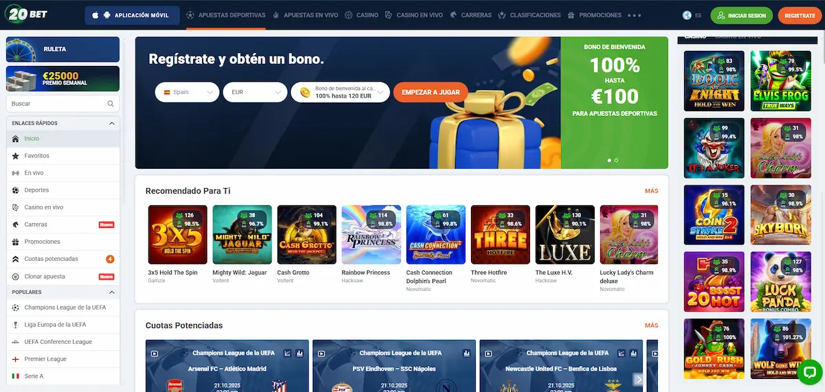 pagina de inicio 20bet