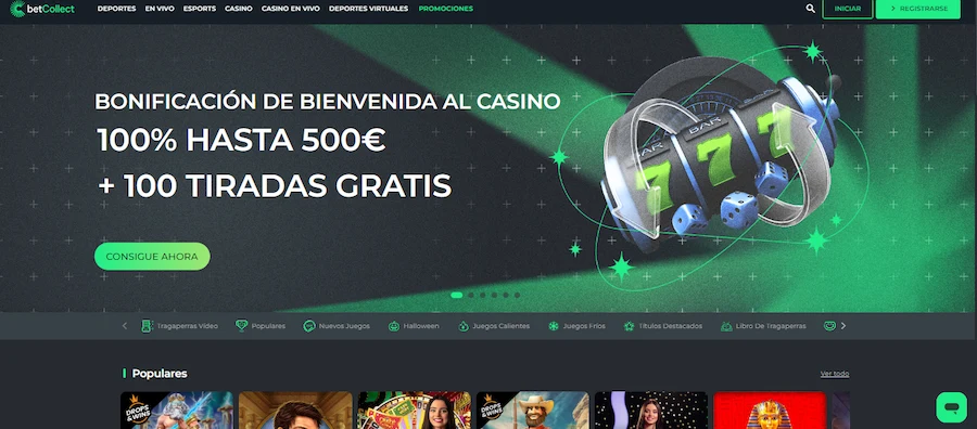 pagina de inicio betcollect