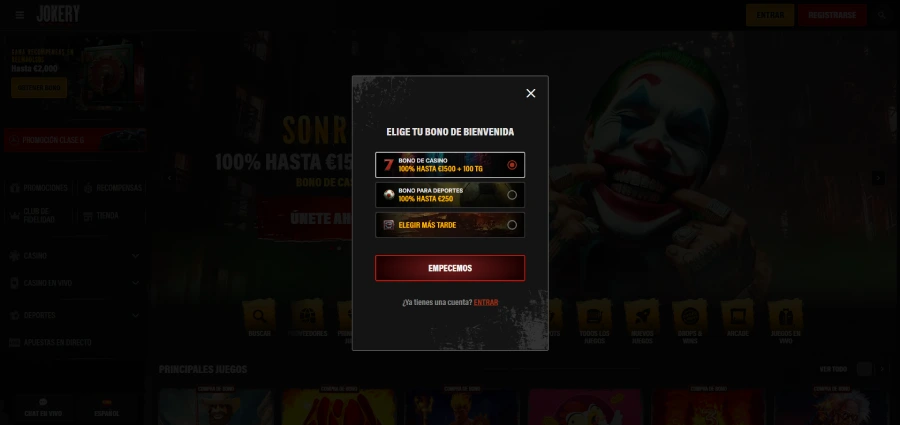 Registrar paso 2 Jokery