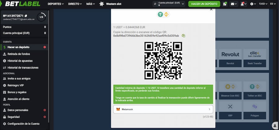 depositar en betlabel