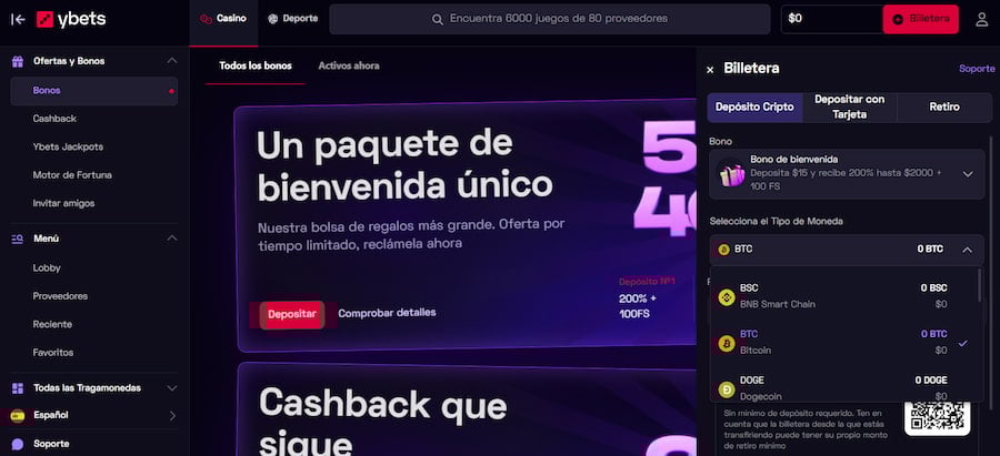 depositar en ybets