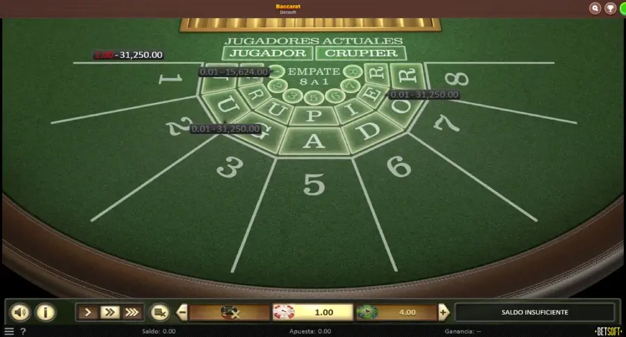 Reglas basicas del baccarat