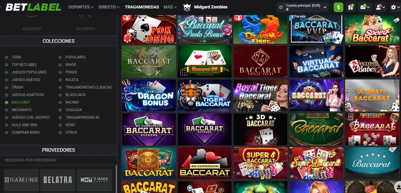 baccarat en betlabel