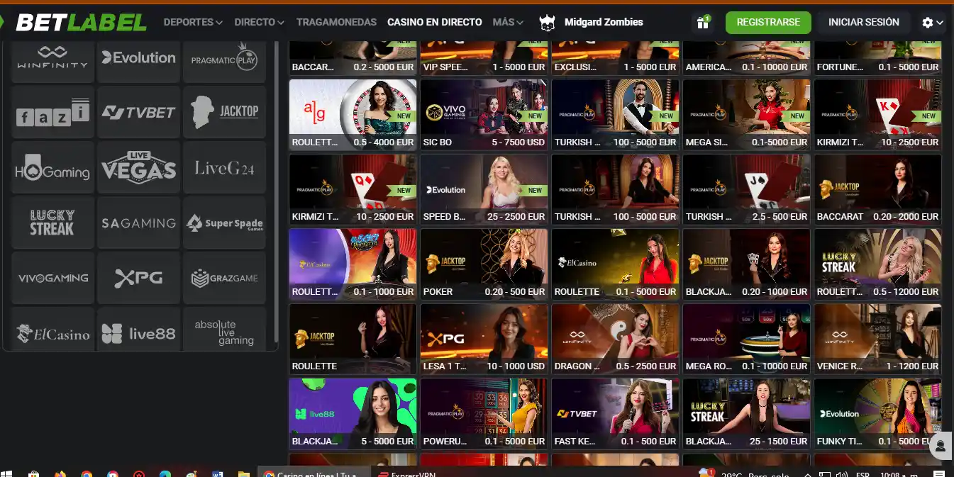 juegos en vivo betlabel