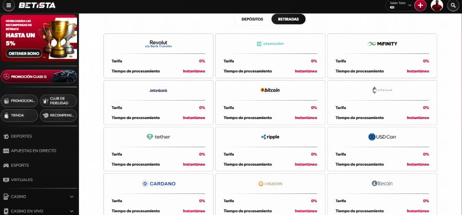 captura de pantalla metodo de pago betista