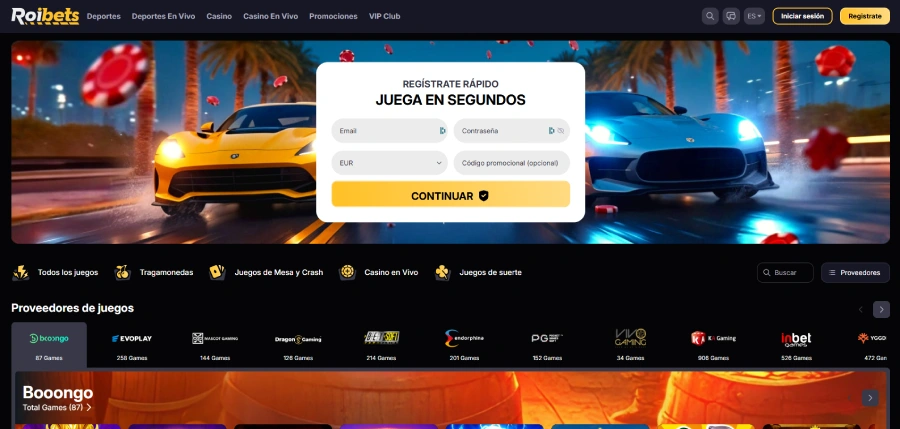 Registro paso 1 Roibets