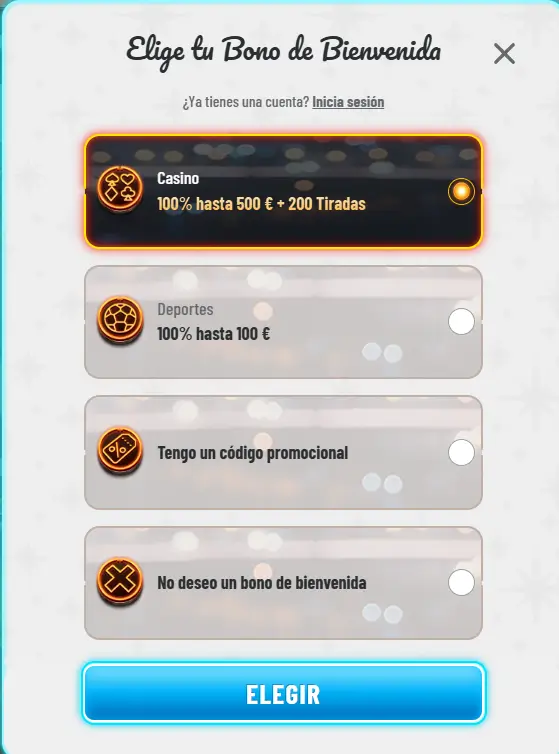 inscripción iniciar en el casino wyns casino