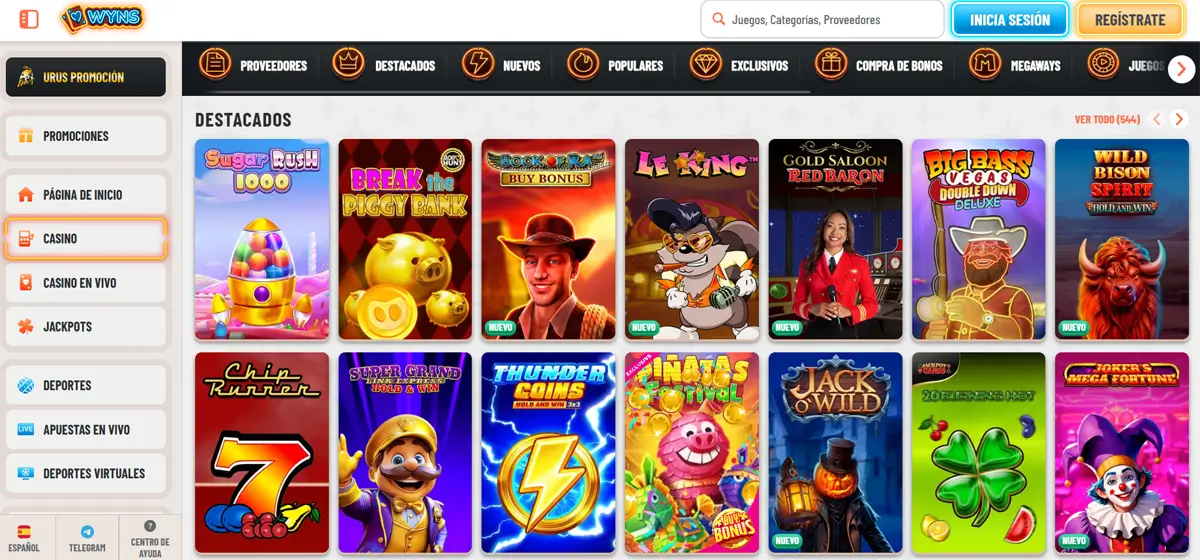 juegos wyns casino