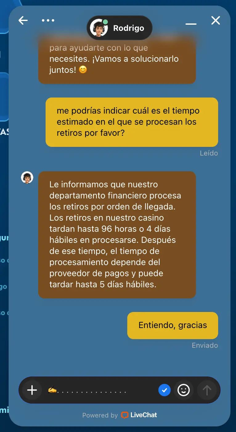 servicio cliente winbay casino