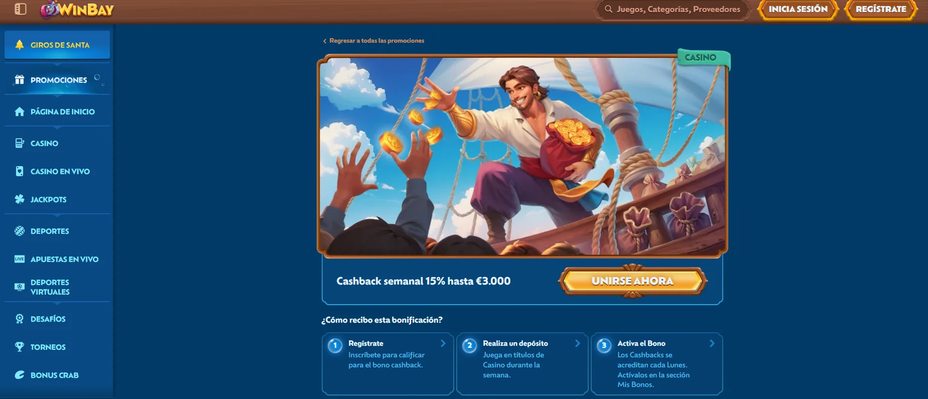 cashback semanal winbay