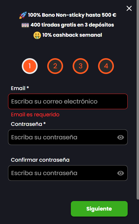 paso 2 registrarse en betiro